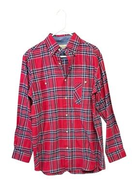 Backpacker Men's Button-Up Shirt - M red/blue plaid NWOT